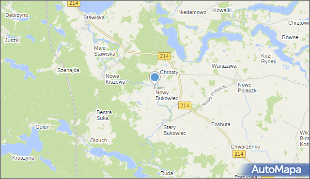 mapa Nowy Bukowiec, Nowy Bukowiec gmina Stara Kiszewa na mapie Targeo